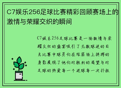 C7娱乐256足球比赛精彩回顾赛场上的激情与荣耀交织的瞬间